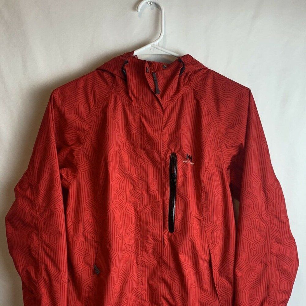 Helly Hansen Helly Tech Red Orange Pattern Jacket… - image 1